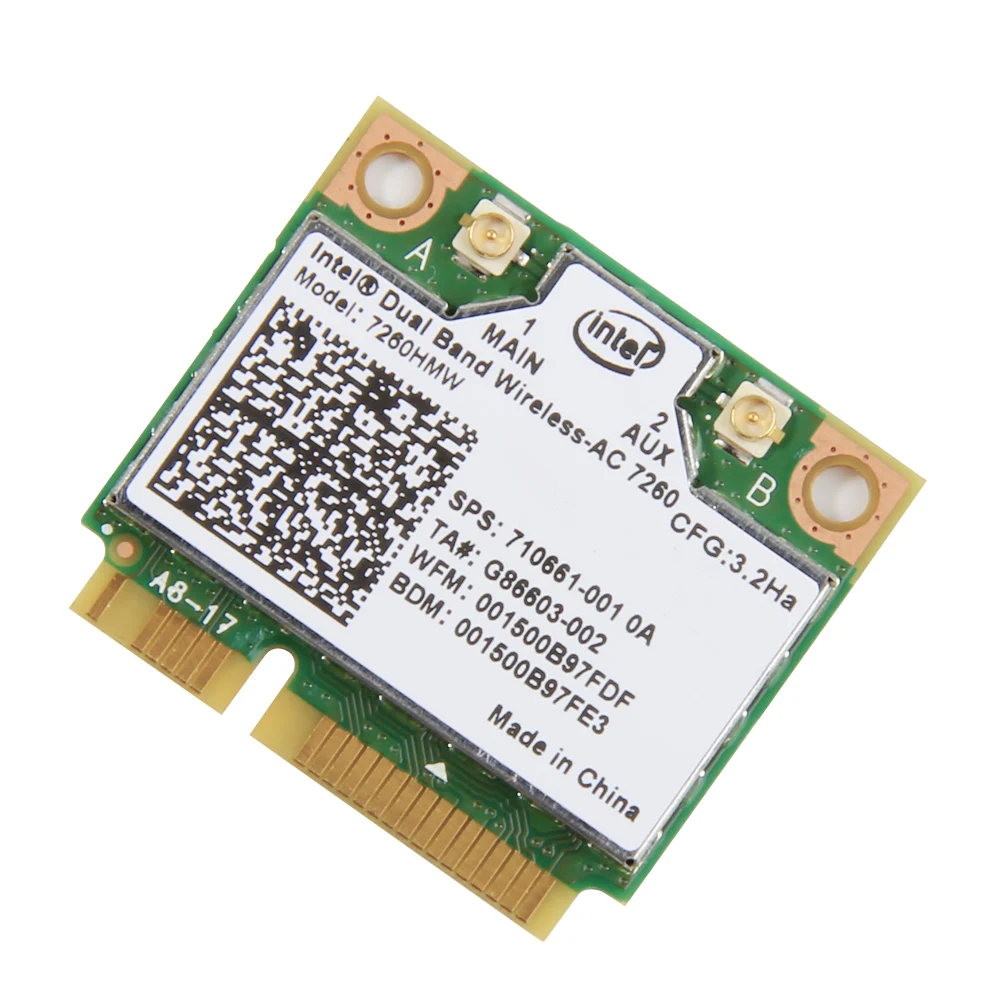 Fenvi новый для Intel Dual Band 7260 7260HMW 802.11ac Беспроводной AC + Bluetooth BT4.0 867 Мбит/с беспроводной