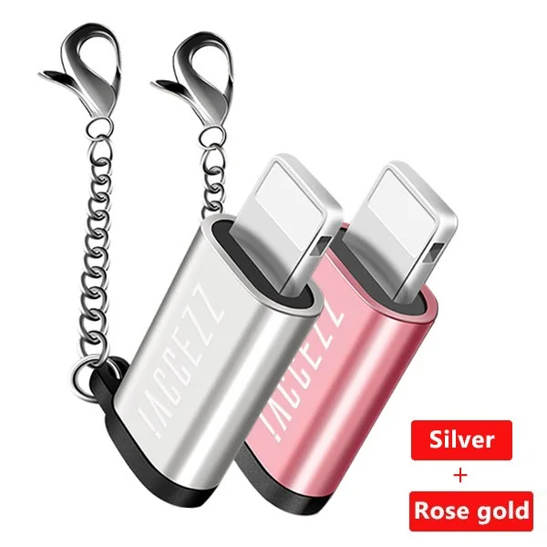 Rose Gold and Silver ACCEZZ 3 шт. OTG адаптер Освещение к Micro USB кабель женский для iPhone 7 8 X Xs макс. для планшетов Быстрая зарядка данных Разъем конвертер - Цвет: Rose Gold and Silver