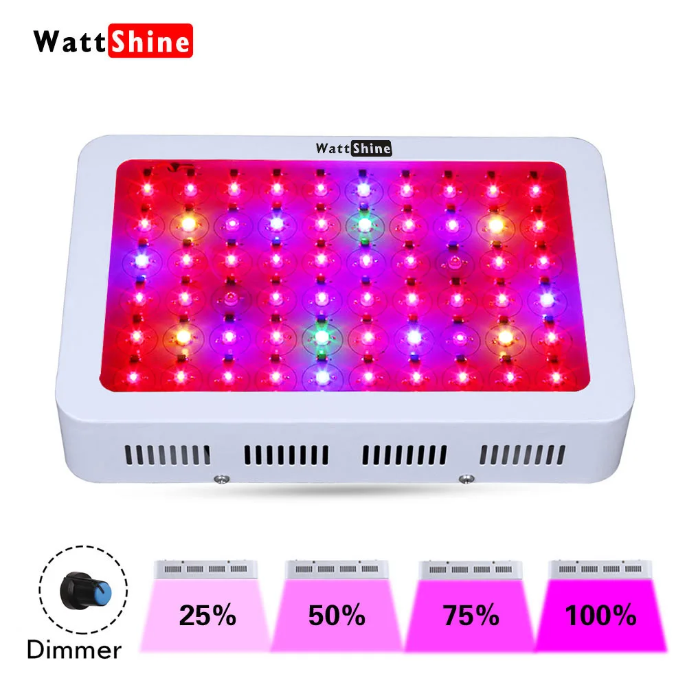 Dimmer 300W led grow light Double chips hydroponics lighting Full spectrum Herbs Flowers Medicine Veg Bloom Growth Greenhouse