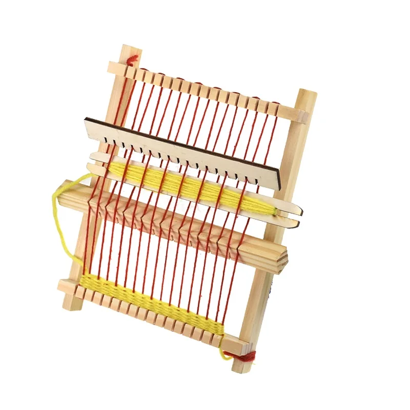 Mylb Мини DIY традиционная деревянная ткацкая игрушка ткацкий станок ручной работы вязальная машина с аксессуарами для детей