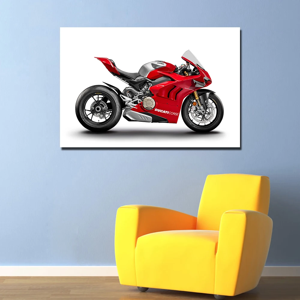 Ducati Panigale V4 R гонки мотоцикл HD обои картина Печать на холсте DIY картины в рамке настенный Арт плакат для домашнего декора