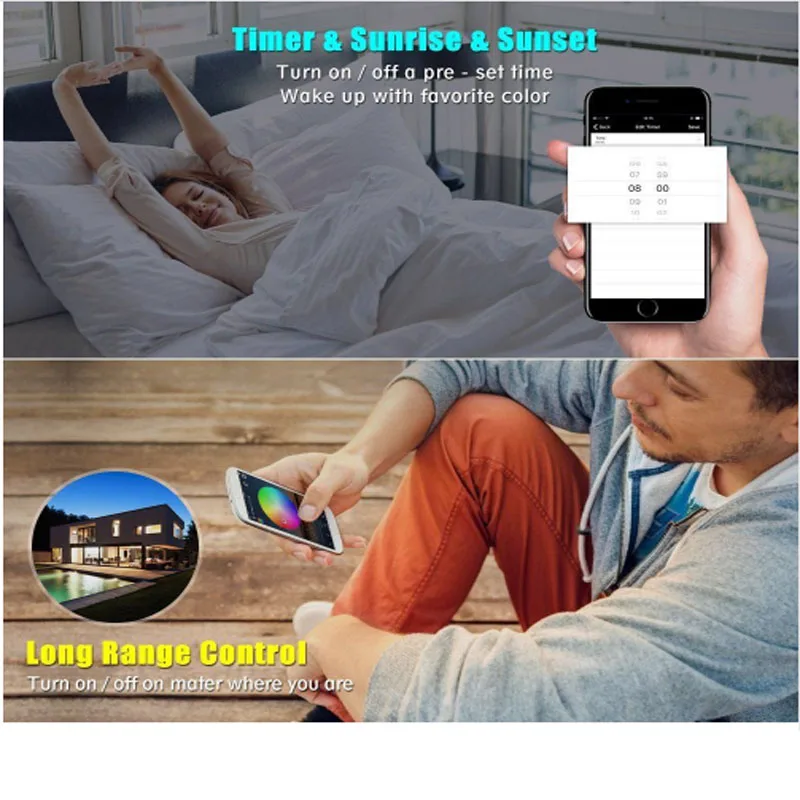 

LED Strip light 5050 28355m 10m RGB SMD WiFi Controller Set Alexa Google Home 21Key RF Remote christmas string Power Adapter