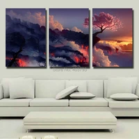 modern abstract huge large canvas art oil painting magic cherry tree in volcanoes natureal no frame free shipping