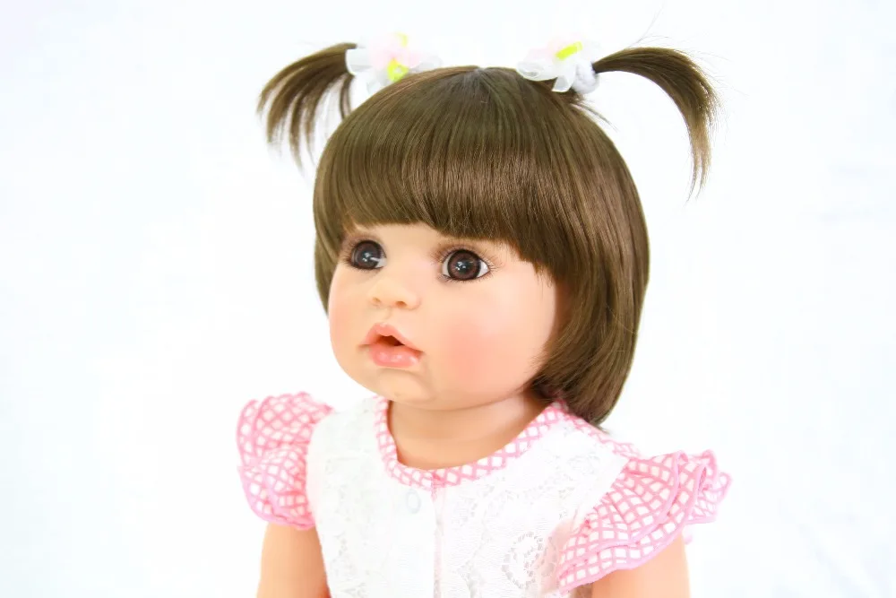 55cm Full Body Silicone Reborn Baby Doll For Girls Vinyl Newborn Princess Babies Birthday Gift Child Bathe Play House Toy | Игрушки и