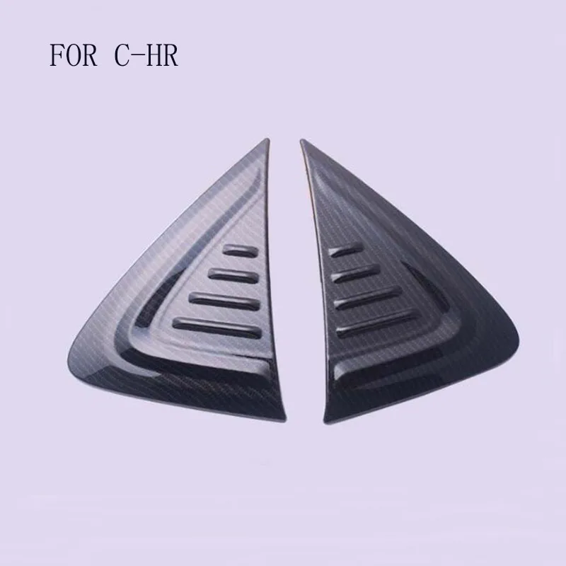 

CAR SHTYLING ABS BLACK CARBON FIBRE Body Fender Cover FIT For Toyota C-HR CHR 2016 2017 Air Wing Vent Trim Badge