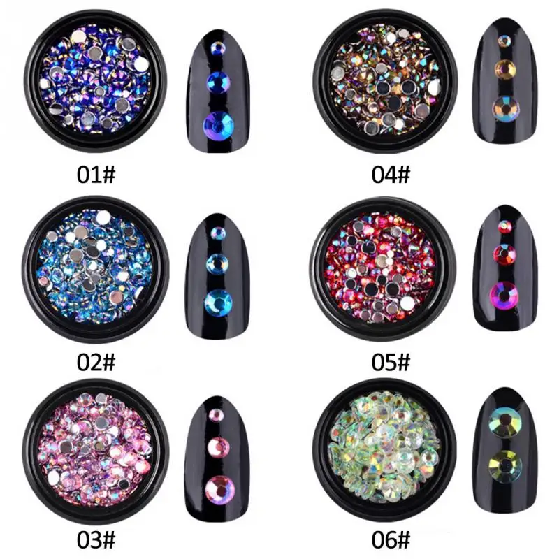 Mix Size Nail Rhinestones Crystal AB Rhinestone Garniture Art Tips Decor Pearl Colorful | Красота и здоровье