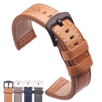 italy genuine calf leather watchband for gear s3 women men 22mm watch strap with silver stainless steel silver black buckle