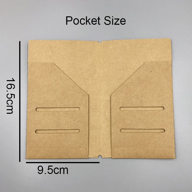 Kraft Card holder M Fromthenon крафт-бумага конверт для билетов карты сумка для хранения для Мидори путешественников блокнот дневник заправки ретро аксессуары для планировщика - Цвет: Kraft Card holder M
