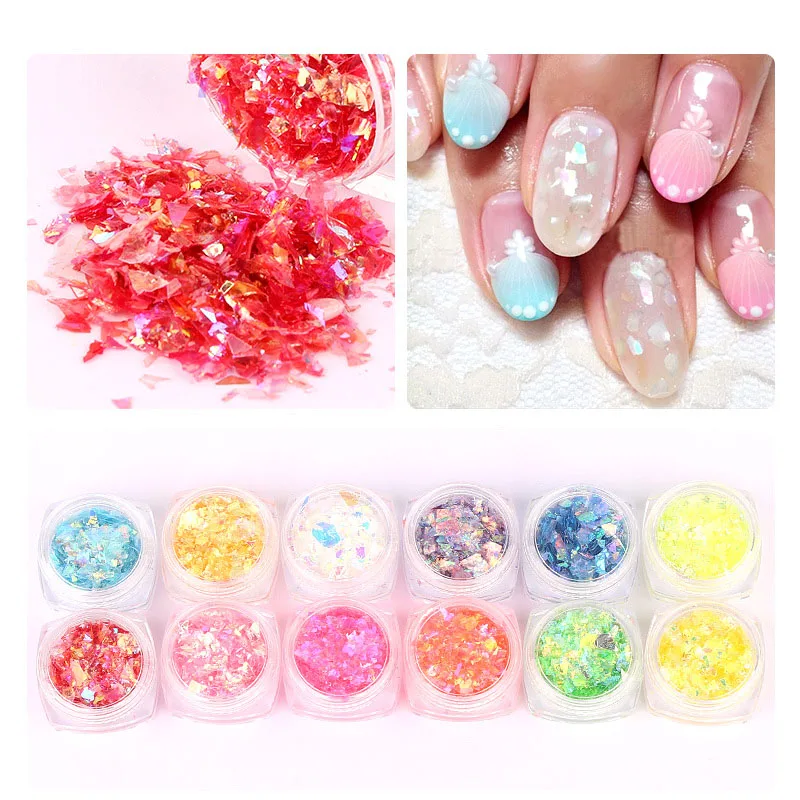 12 цветов Дизайн ногтей Конфеты ветер наклейки для Shell бумаги маникюр ногтя DIY