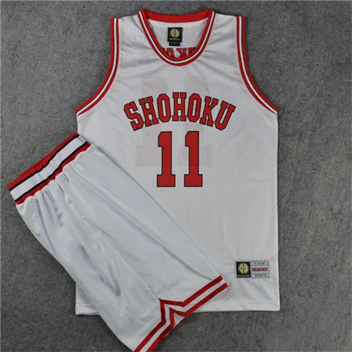 Черный Dunk Shohoku школьный баскетбол команда Косплей Костюм мужской № 11 ханамичи сакураги Каэдэ рукава футболки Player для мальчиков-школьников - Цвет: Черный