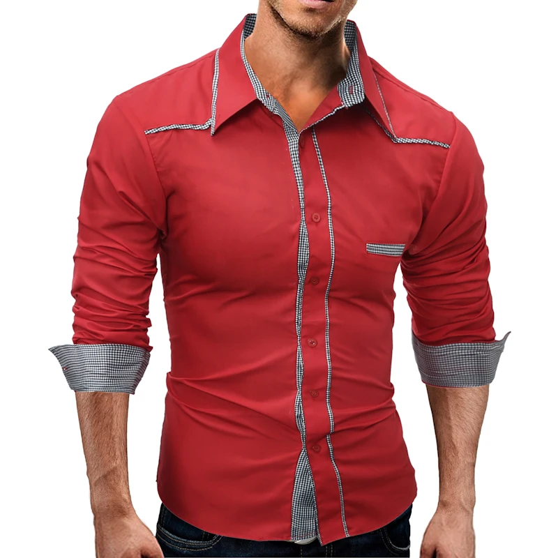 2017 Новых Людей Модный бренд Рубашка Camisa Masculina С Длинным Рукавом Мужчин Slim Дизайн
