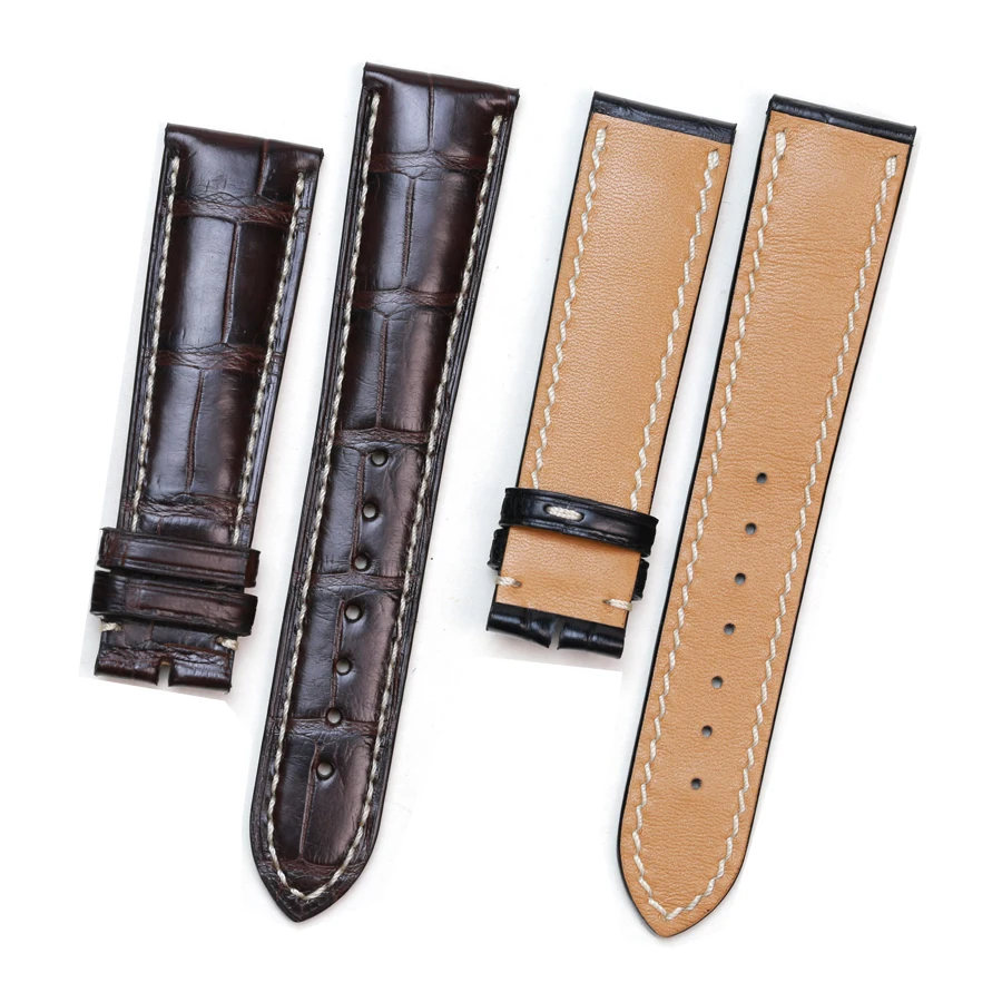 SAUPPO мягкие из крокодиловый кожи Подходит для Longines коллекция мастера ремень для часов пояса из натуральной кожи часы для мужчин браслет