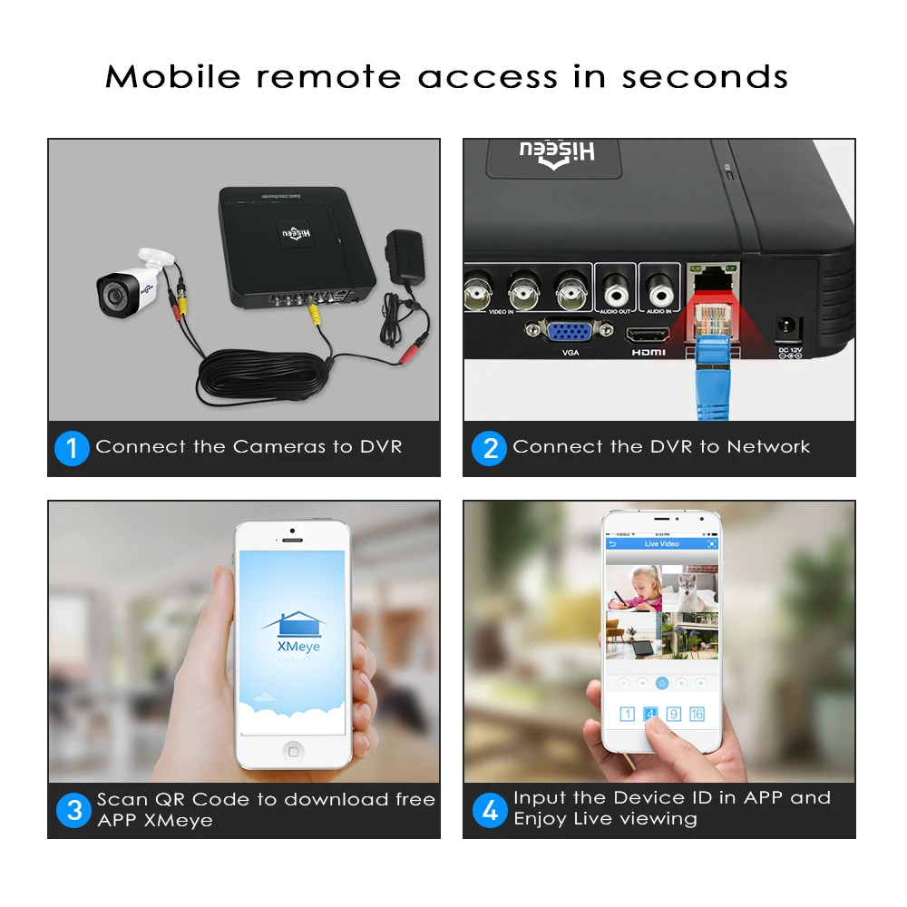 4CH CCTV камера 2 шт. 1.0MP 2MP Водонепроницаемая наружная домашняя безопасности Hiseeu AHD