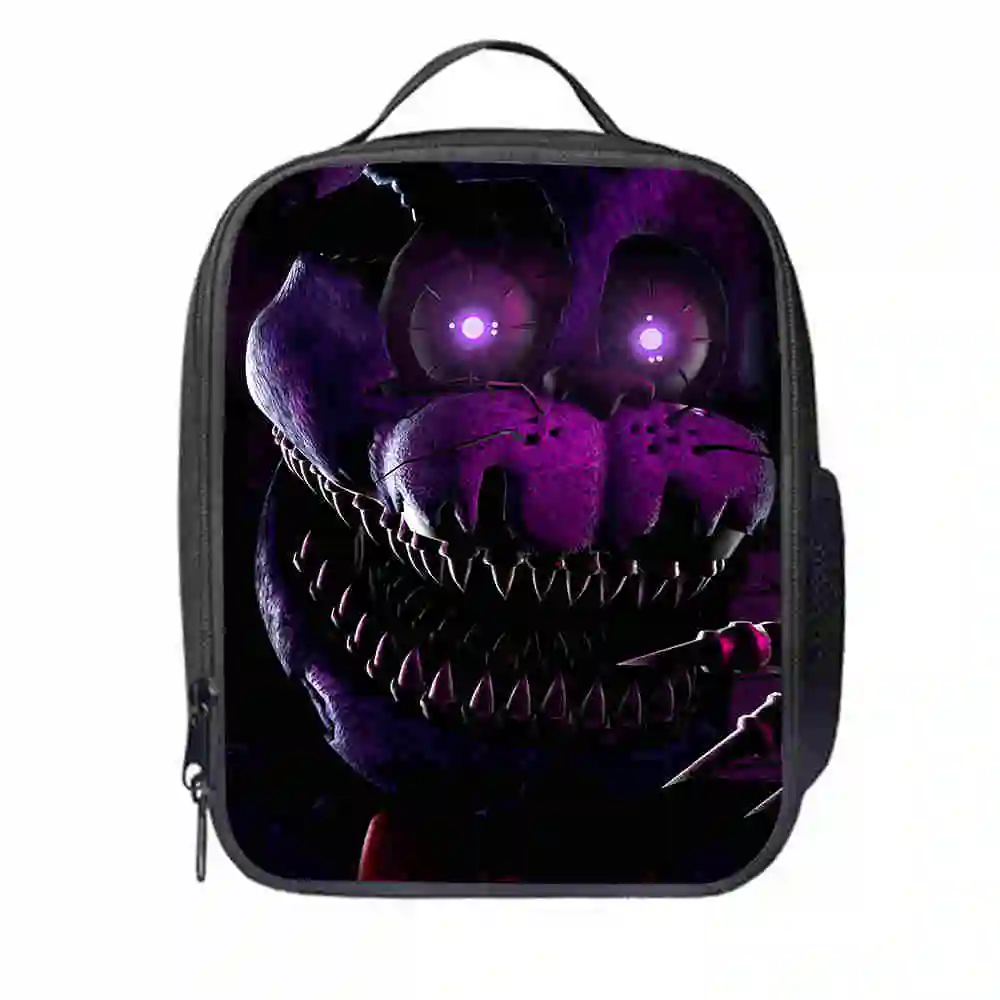 

FNAF Индивидуальная сумка для ланча для мужчин, женщин, подростков, мальчиков, девочек, детская, Ранняя школьная Термосумка, изолированная сумка-тоут