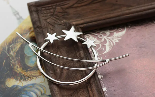 2017 Винтаж цвета: золотистый серебристый Цвет волос палками стрелка Moon Star Боб