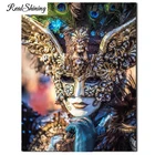 Полная квадратная круглая Смола Алмазная картина женская маска головоломка 5d картина из мозаики и бриллиантов крестиком Carnaval Venise подарки FS6418