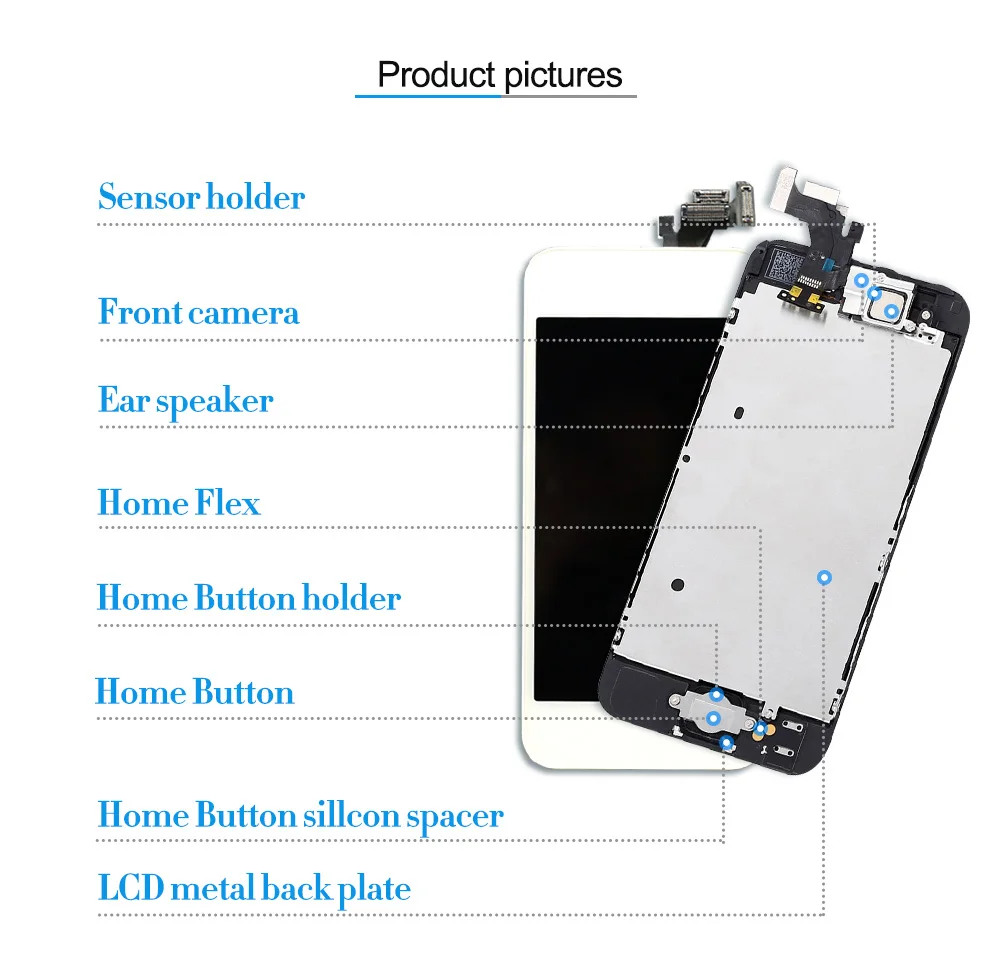 AAA+++ качественный полный набор moudle lcd для iPhone 5S 5 5C 6S lcd экран для iPhone 6 дисплей дигитайзер сенсорный экран с бесплатными подарками