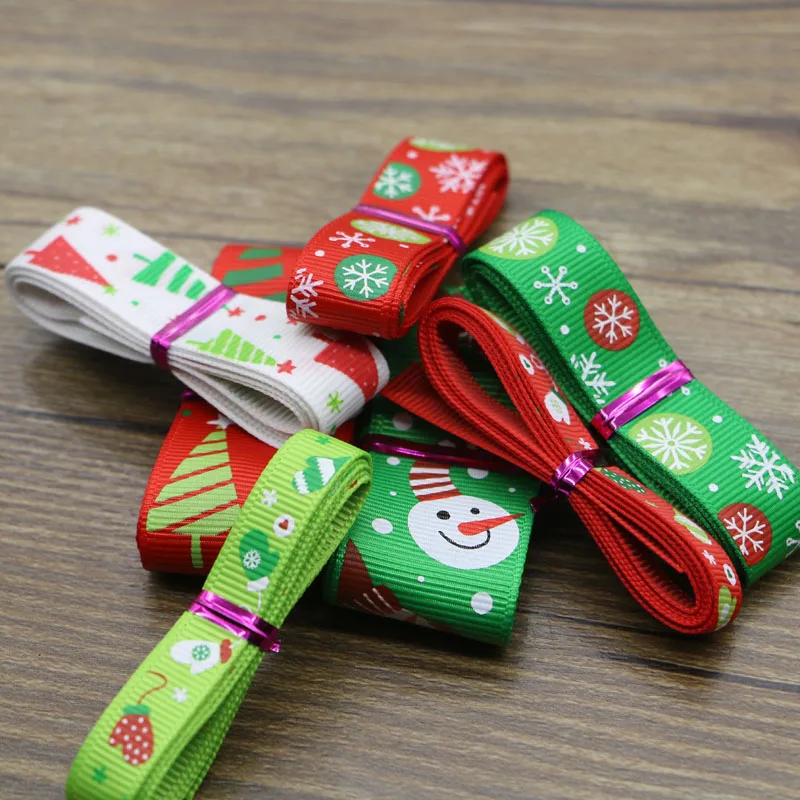 7 видов лент Рождественская серия печатная корсажная лента материалы ручной