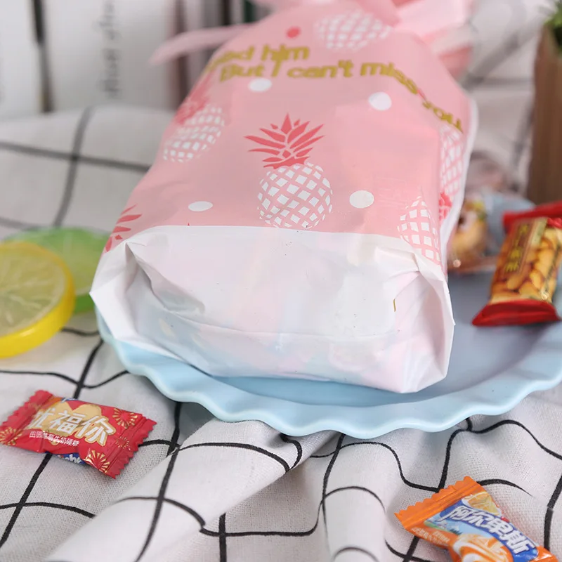 Пластиковые пакеты на шнурке LBSISI Life 50 шт. розовый ананас фрукты печенье закуски
