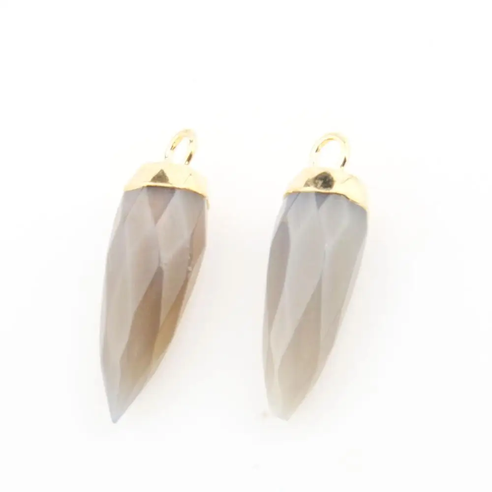 Grey Agate В форме капли воды натуральный камень кулон DIY для ожерелья или ювелирных изделий - Окраска металла: Grey Agate