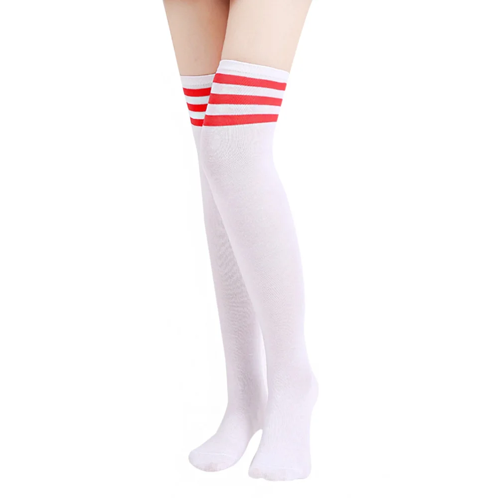 6 Пары/компл. чулки в полоску для девушек соблазнительные женские Чулки до бедра