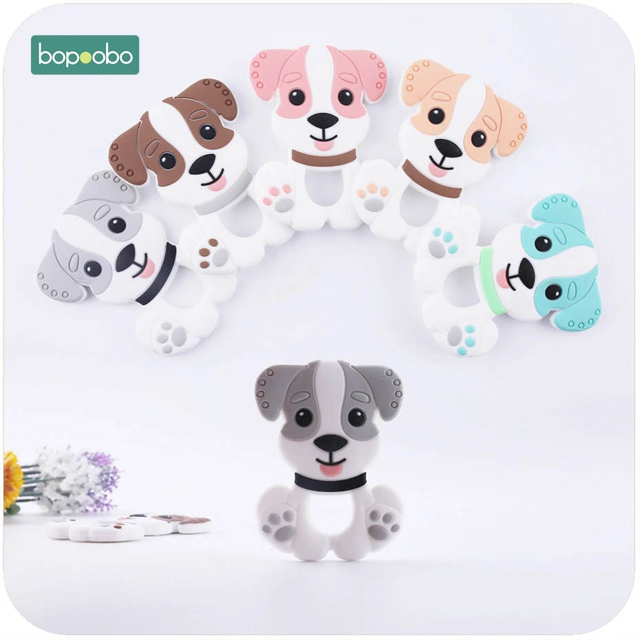 

Bopoobo 1pc Baby Accessories Silicone Teething Husky Dog Pendant Food Grade Materials Charms Nursing Necklace Pendant