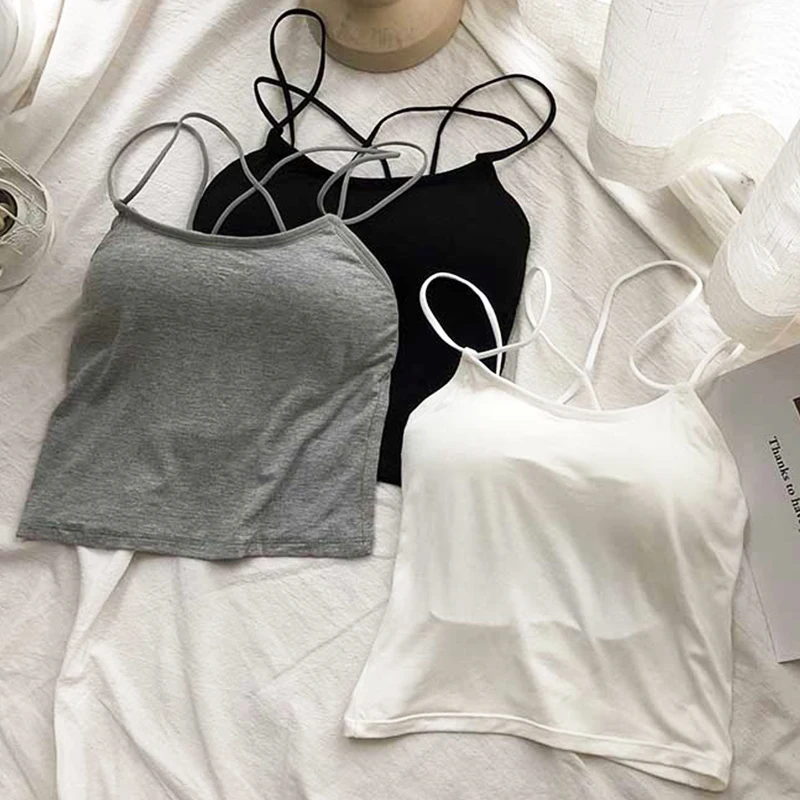 Trytree Майки Топы из модала Женские повседневные 3 цвета выдалбливают спины Топ