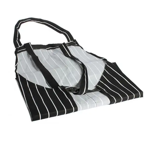 Прочный регулируемый черный полосатый женский и мужской Кухонный Фартук с 2