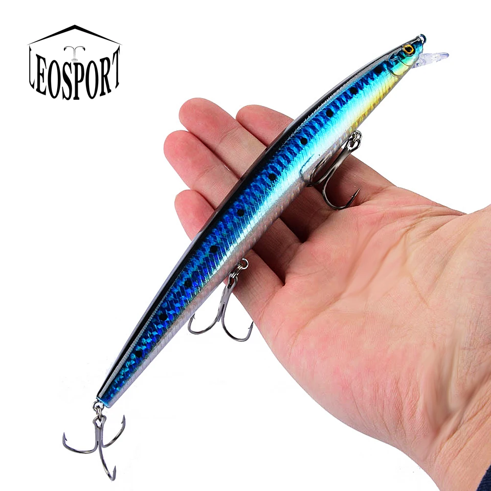 Best selling 1pcs 18cm 24g big long fish Minnow sea fishing lure bait 3D eyes Strong hooks lures for | Спорт и развлечения