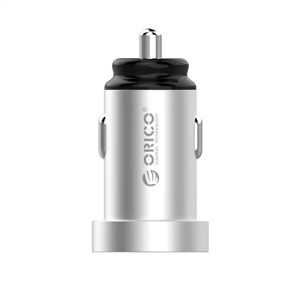 ORICO Mini Dual USB Автомобильное зарядное устройство для телефона 5V2. 1A зарядка мобильного телефона для iPhone X быстрое USB зарядное устройство адаптер для samsung Xiaomi - Plug Type: Sliver