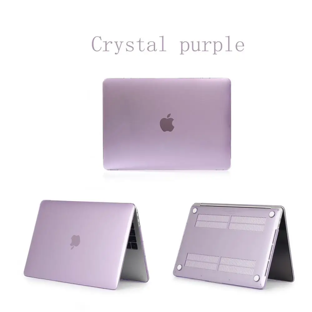 Crystal purple Кристальный \ матовый чехол для Apple Macbook Air Pro retina 11 12 13 15, для Mac book Air 13 A1466 air с сенсорной панелью A1932 - Цвет: Crystal purple
