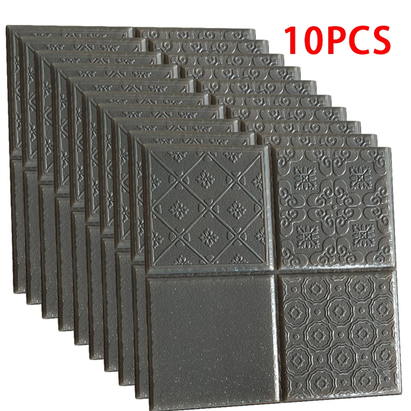10 шт. 3D наклейки на кирпичную стену Самоклеящиеся DIY обои плитка самоклеящиеся обои для панели фон домашний декор - Цвет: Gray