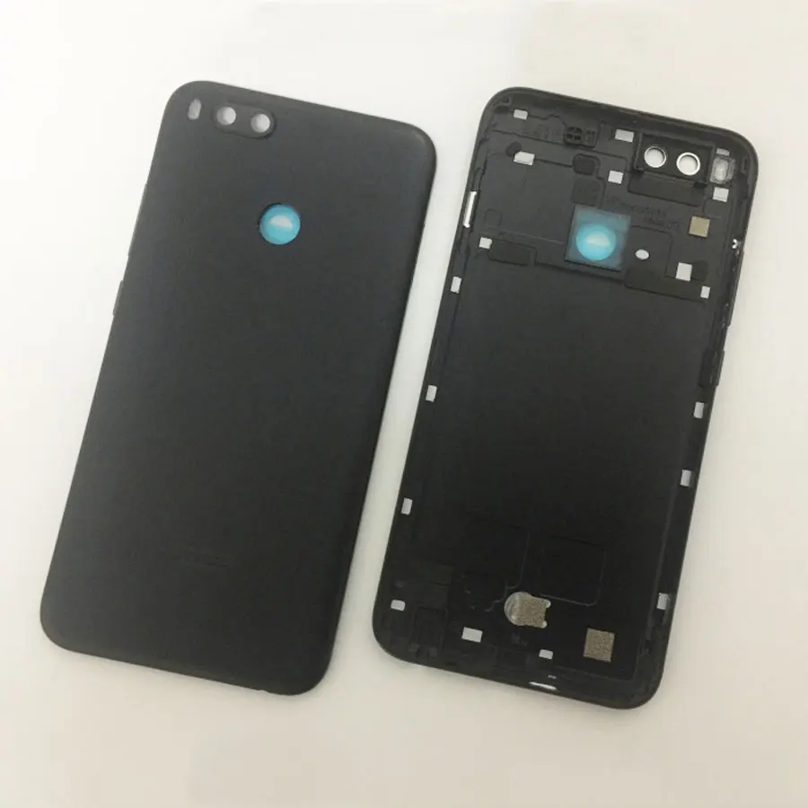 Black Для Xiaomi mi A1 5X mi A1 mi 5X чехол для батареи Корпус задняя дверь корпус+ датчик отпечатков пальцев гибкий кабель+ Sim лоток - Цвет: Black