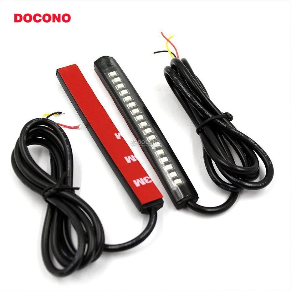 DOCONO Purishion 2x Универсальный гибкий светодиодный указатель поворота Задний тормозной номерной знак светильник Интегрированный для мотоцикла велосипеда ATV автомобиля RV