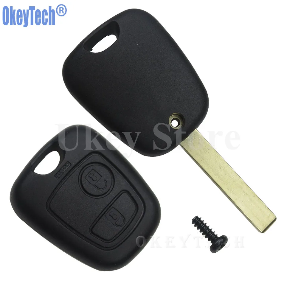 OkeyTech 2 кнопочный чехол для Peugeot 107 207 307 407 106 206 306 406 без канавки лезвие VA2 бесплатная