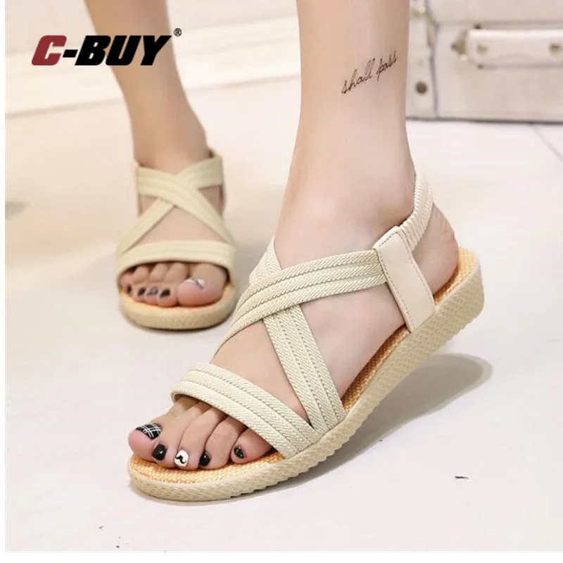 Для женщин Сандалии на плоской подошве Летние вьетнамки Новый стиль сандалии