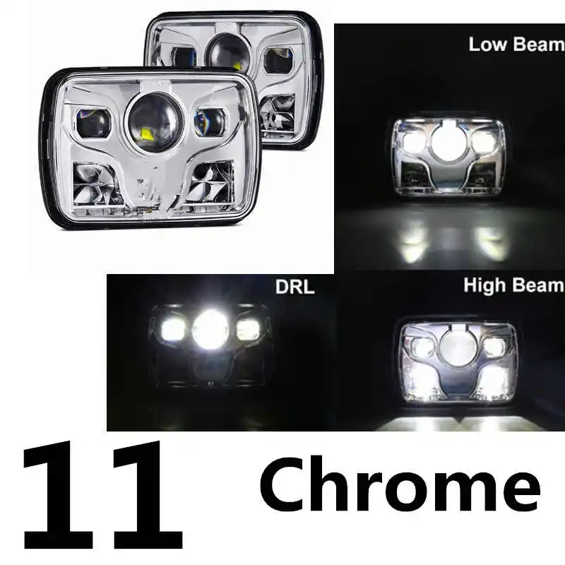 80w headlight Chrome 1 пара для Jeep Cherokee XJ 5x" авто DRL светодиодные фары 5x7 дюймов светодиодные фары для грузовиков 6x7" Высокий Низкий Луч квадратные светодиоды фары - Цвет: 80w headlight Chrome