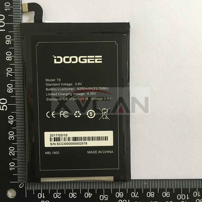 Аккумулятор Homtom HT6 6250 мАч Новые запасные аккумуляторы для телефона и DOOGEE T6 |
