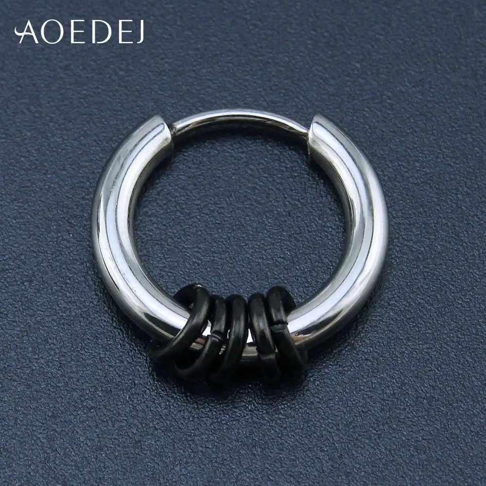AOEDEJ серьги-кольца золотистого цвета из нержавеющей стали маленькие серьги-кольца для женщин и мужчин в стиле панк круглые серьги на клипсах Creole Femme
