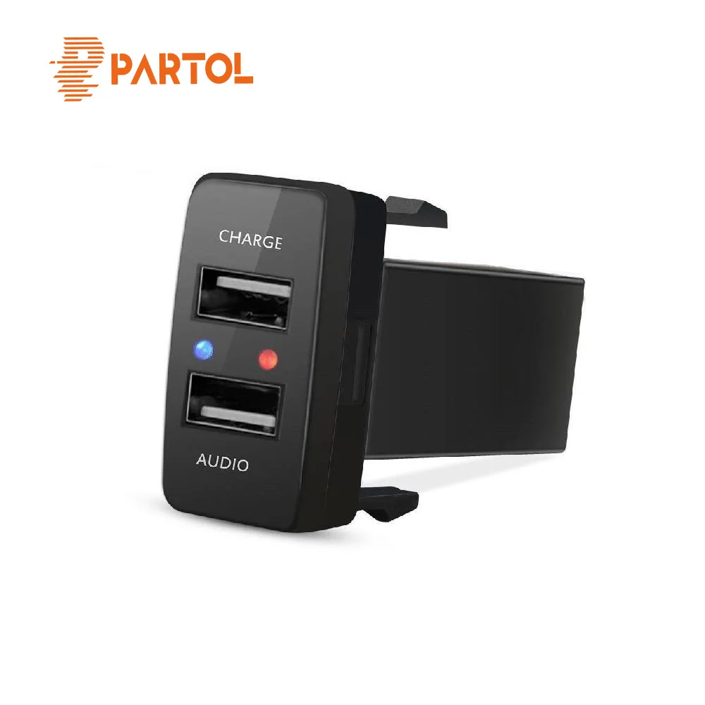 Partol DC12V 2 1 + 2.1A быстрый автомобиль USB разъем Зарядное устройство для Автомобильное