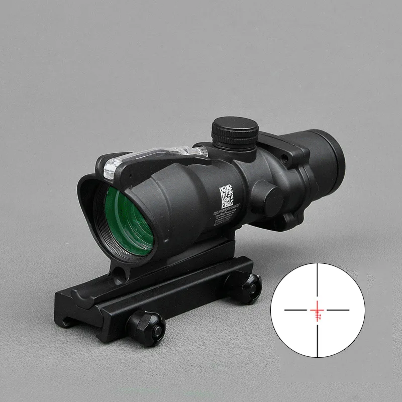 ACOG 4X32 охотничий прицел из настоящего волокна оптика Зеленая красная точка с подсветкой BDC Сетка тактический оптический прицел