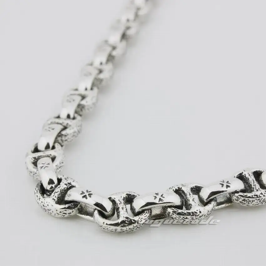 925 пробы Серебряное мужское байкерское ожерелье 8L008|biker necklace|silver menmens sterling silver necklace
