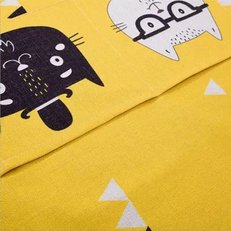 Kawaii мультфильм кошка животное двойного назначения льняной пылезащитный чехол Кухня Стиральная машина холодильник сумки для хранения 1 шт