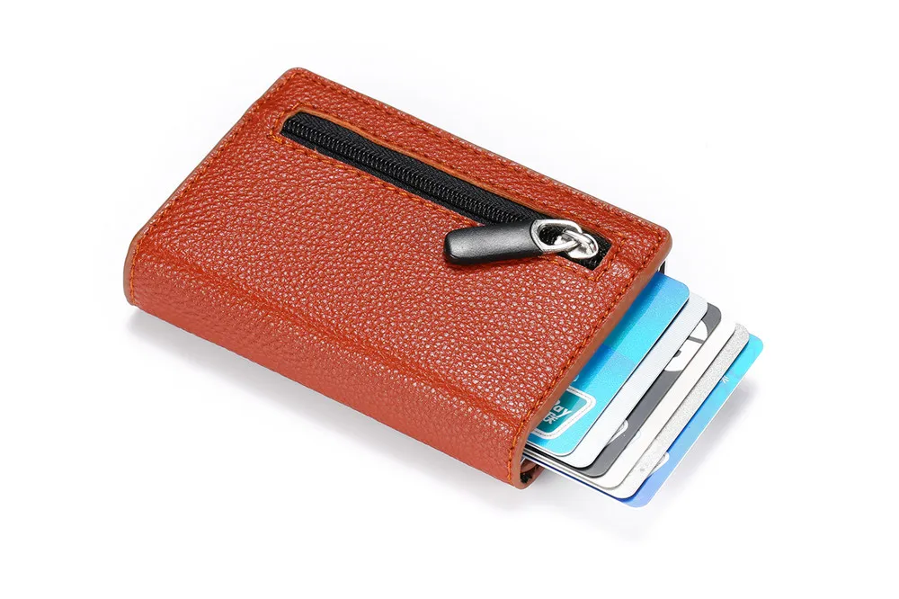 ZOVYVOL RFID кошелек Противоугонный сканирующий кожаный кошелек на застежке для отдыха мужской тонкий кожаный мини-кошелек чехол для кредитных карт тройной кошелек