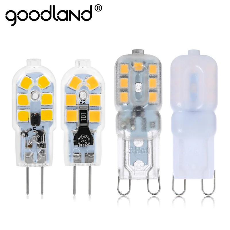 Светодиодный светильник Goodland G4 G9 3 Вт 5 220 В перем. Тока 12 в пост. SMD2835|g9 led lamp|led lamp 3w5w