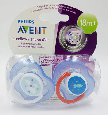 Пустышки Avent без БФА Ортодонтическая пустышка Силиконовая Freeflow 18 месяцев плюс м