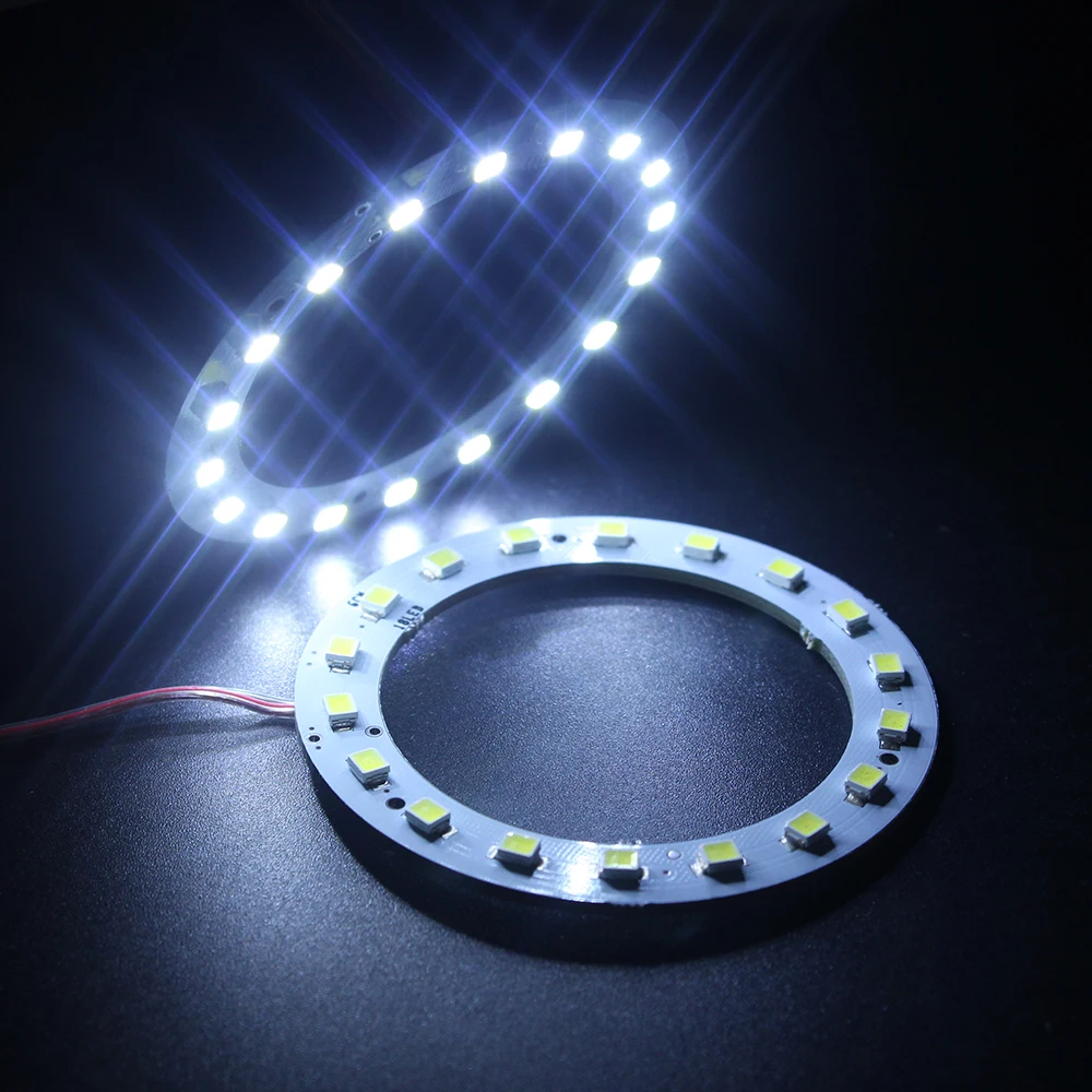 YM E-Bright 2 PCS Angel Eye 60MM 1210 18 LEDs 3528 6CM Halo Rings 12V DC SMD 144Lm For Car Lights Headlight Cold White | Автомобили и