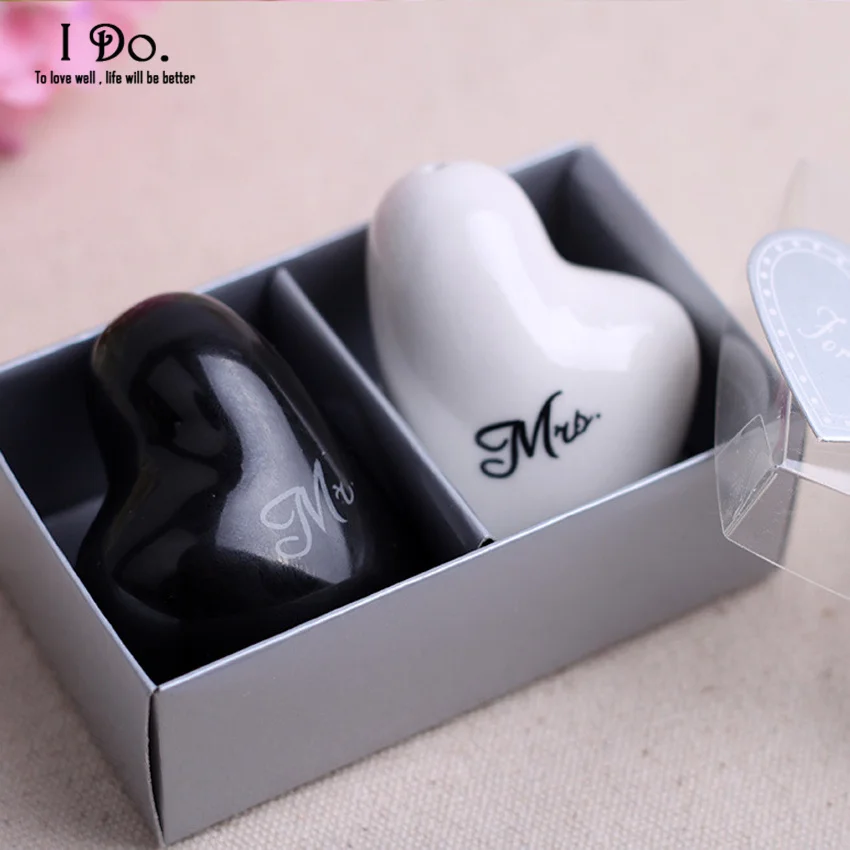 Бесплатная доставка шейкер для соли и перца Mr &amp Mrs свадебные сувениры подарки