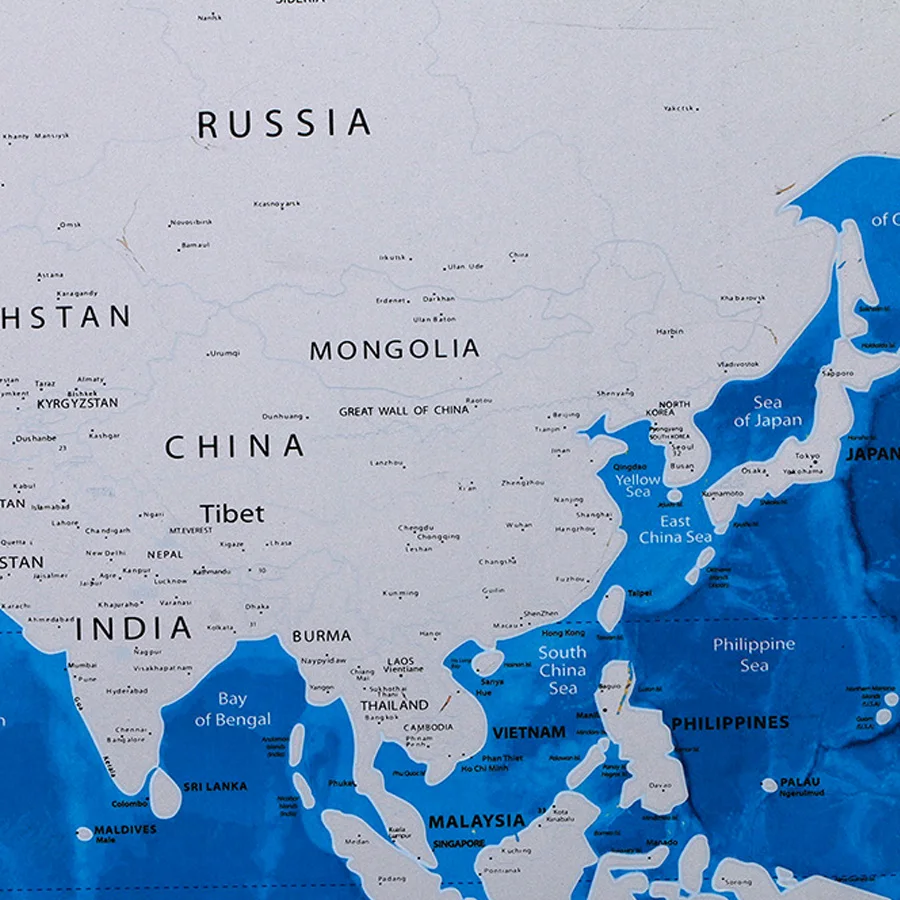 2018 Роскошные дорожные царапины карта мира синий океан Ретро креативные наклейки