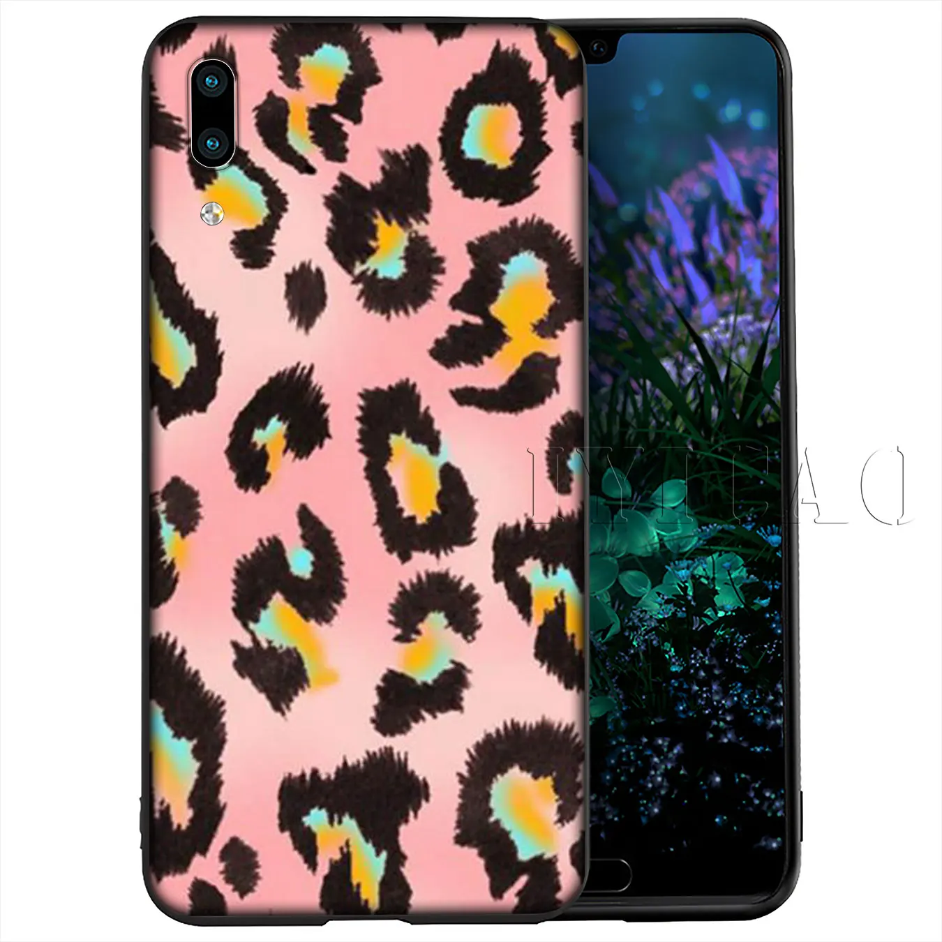 Мягкий силиконовый чехол IYICAO Leopard love Pink для Huawei Y9 Y7 Y6 Prime 2019 Honor 20 8C 8X 8 9 9X 10 Lite 7C 7X 7A Pro
